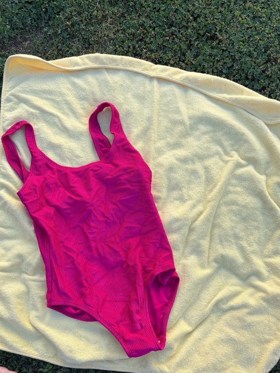 Catalina Other - Catalina Ribbed One-Piece Swimsuit in Fuchsia with Skirt
